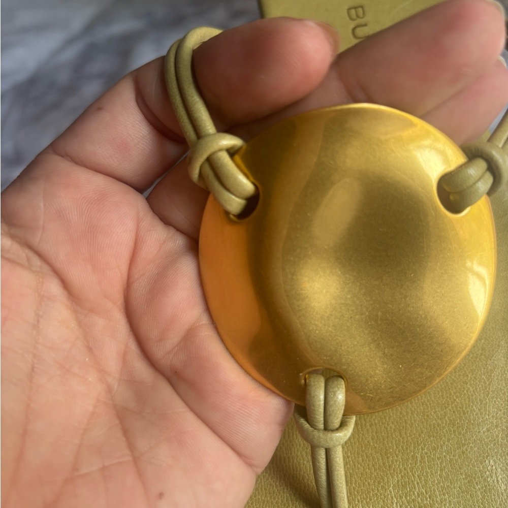 Tory Burch Pato Olive & Gold Disk Sandals - Picture 3 of 11